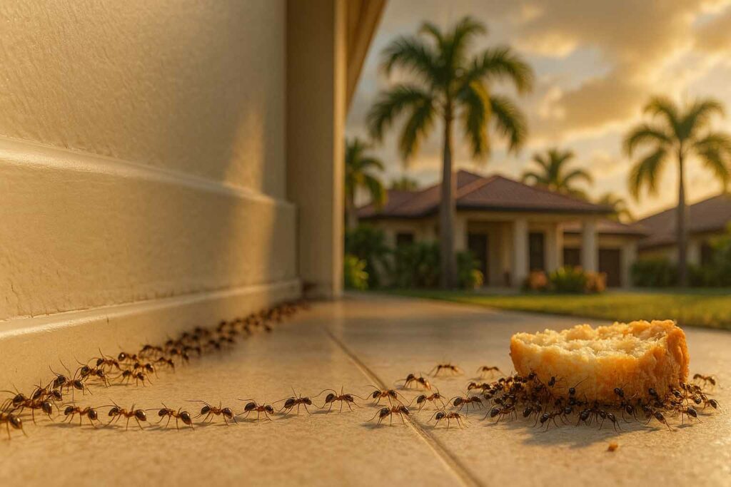 Ant infestation in a Cairns home during the wet season controlled by Tropical Palms Pest Management