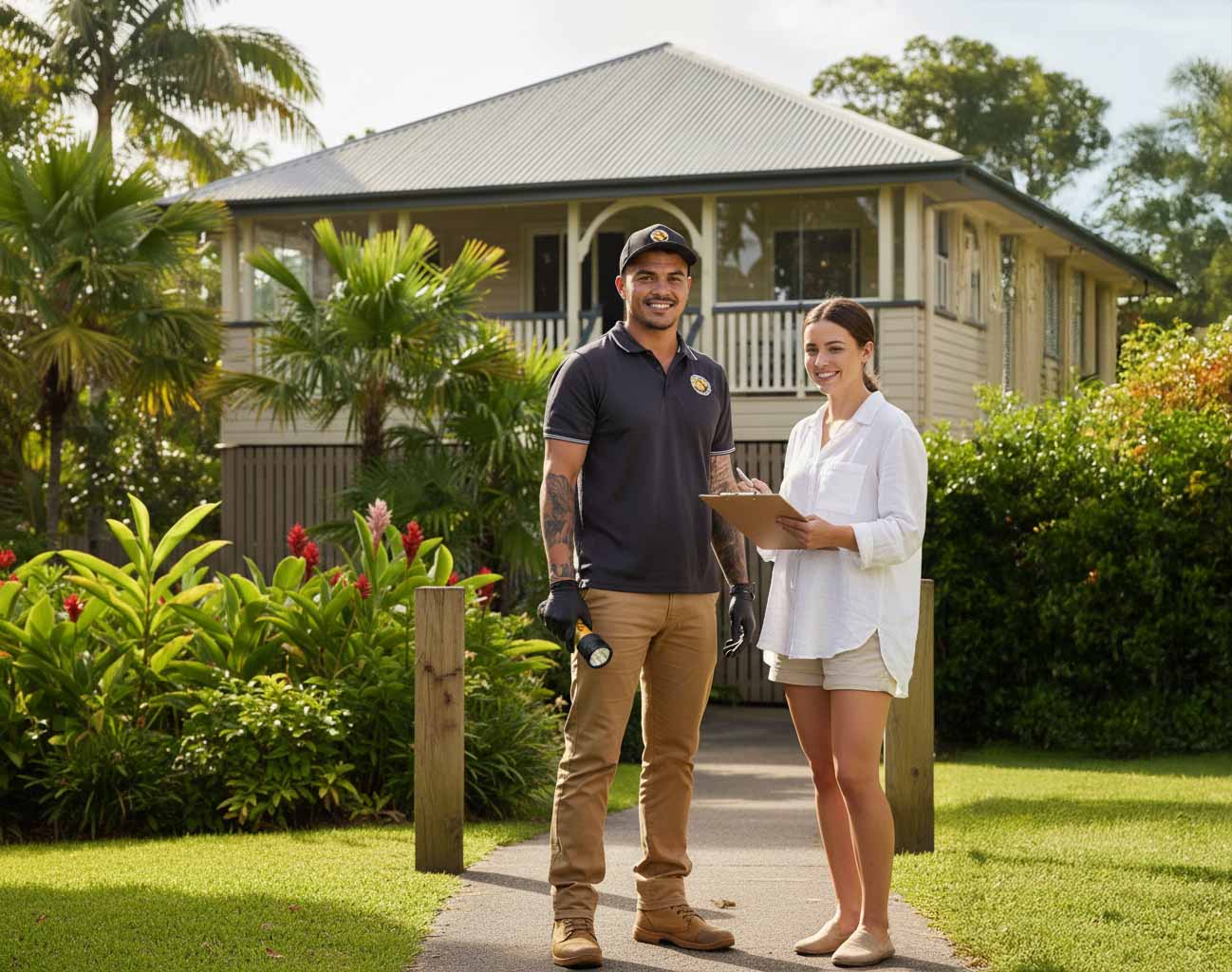 Cairns pest control expert inspecting a home during tropical pest season