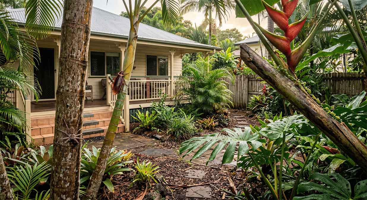 Pest identification in a tropical Cairns home showing common pests